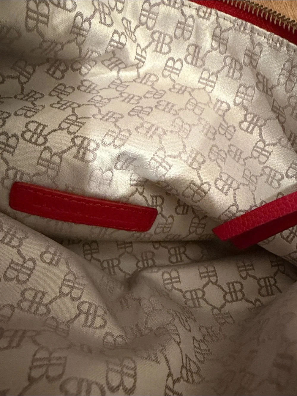 Banana Republic Red Leather Wristlet Clutch with gold zipper